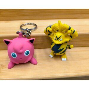 Vintage Pokemon Keychain Keyring - Electabuzz Burger King & Jigglypuff Figure